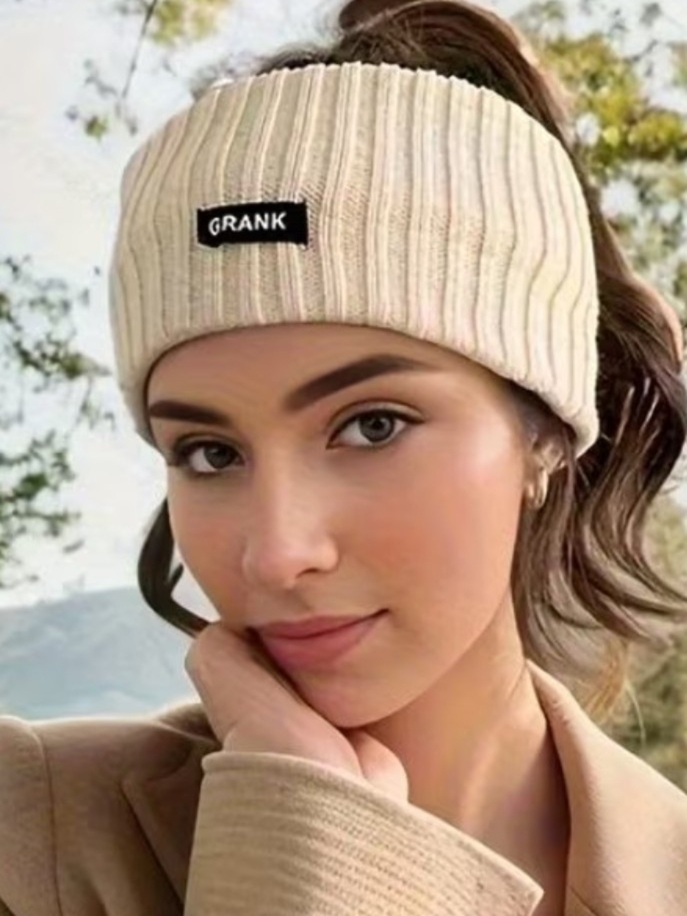 Cream Ribbed Knit Headband — Cozy Winter Ear Warmer